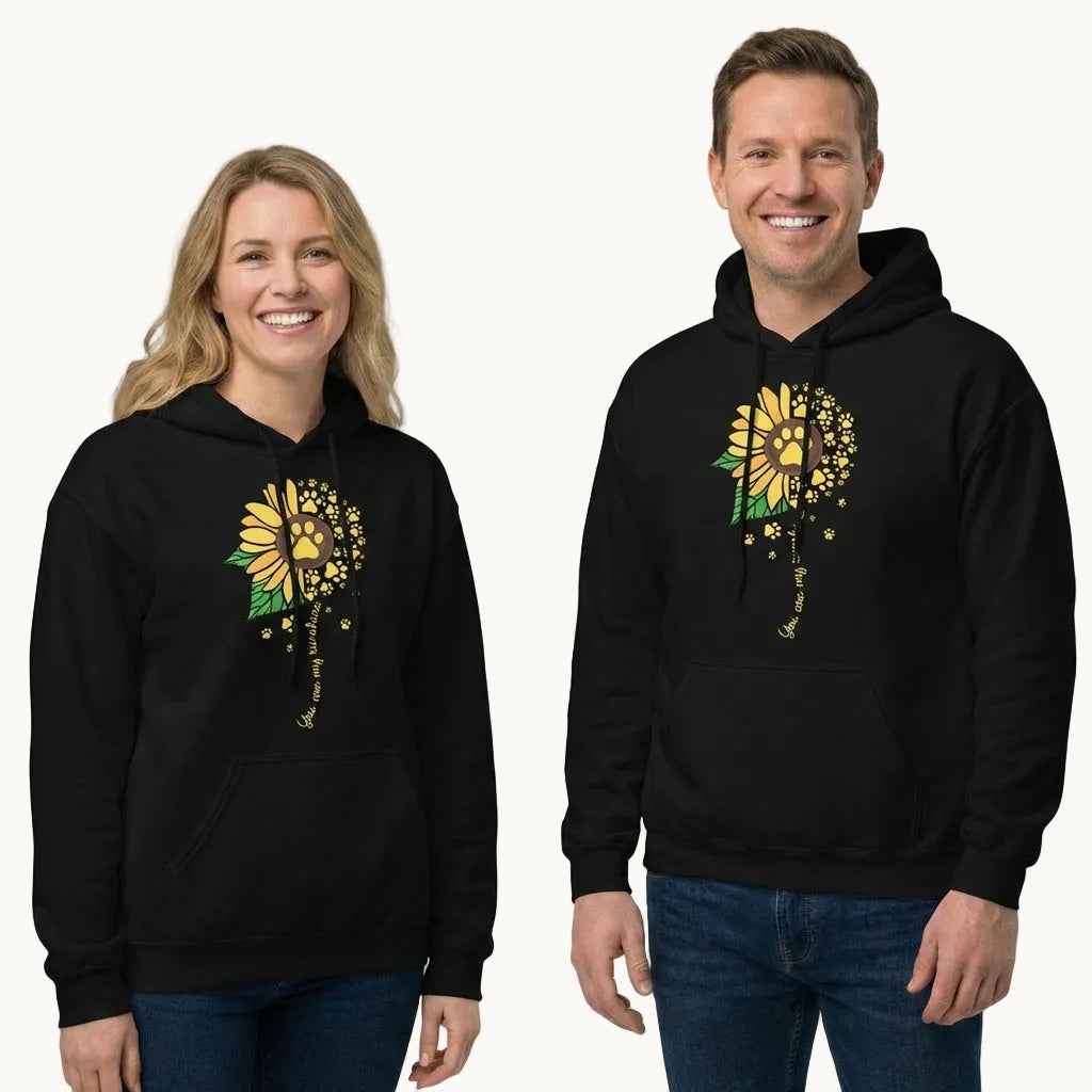 You are My Sunshine Paw Print Sunflower Hoodie