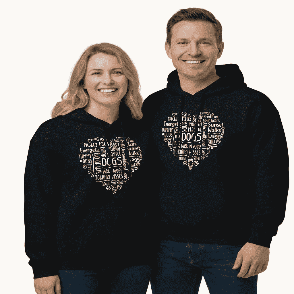 Dog Heart Word Art Unisex Hoodie