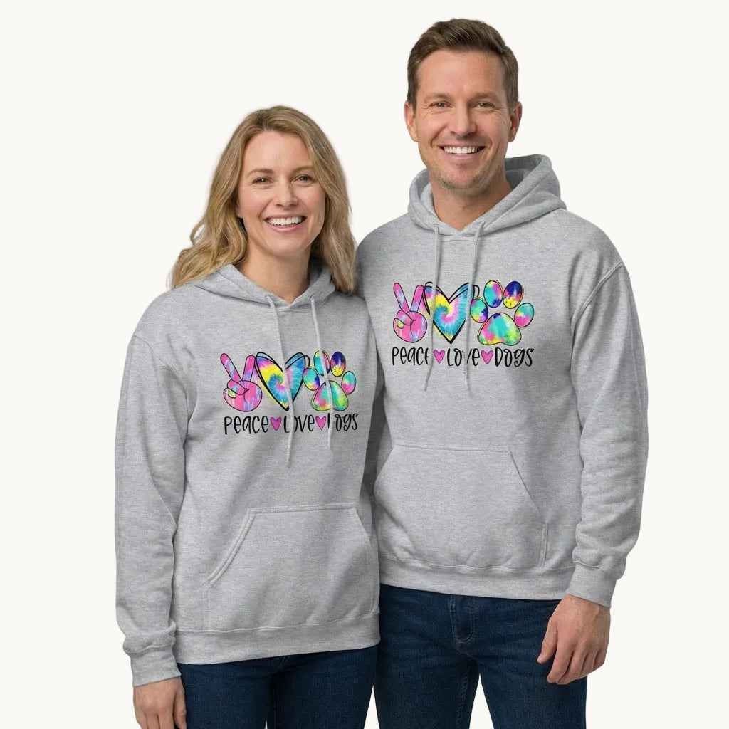 Peace Love Dogs Tie Dye Hoodie