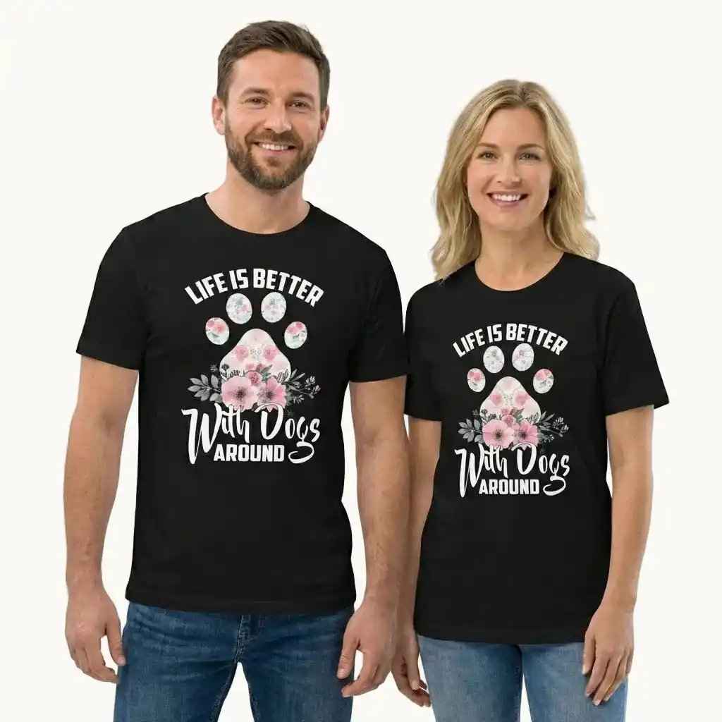 Life is Better with Dogs Around T-Shirt