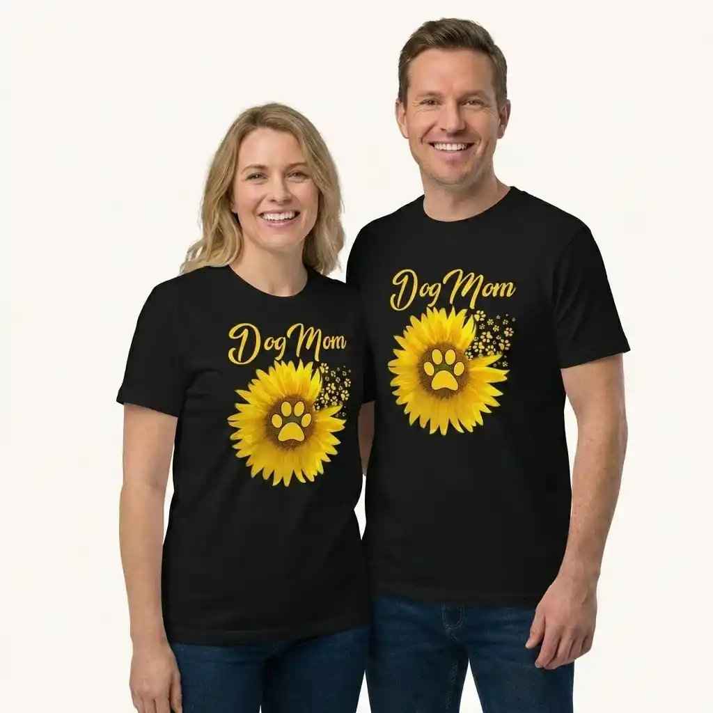 Sunflower Dog Mom T-Shirt
