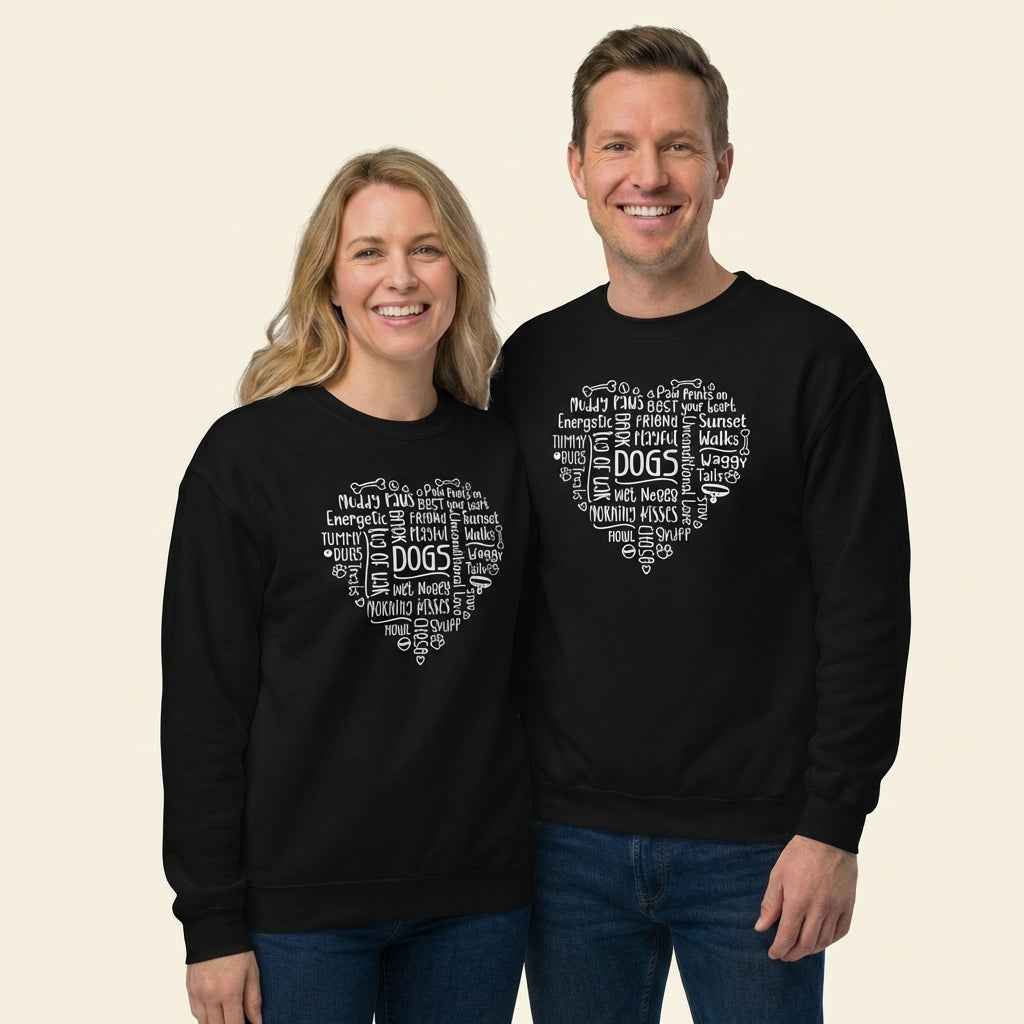 Dog Heart Word Art Unisex Sweatshirt