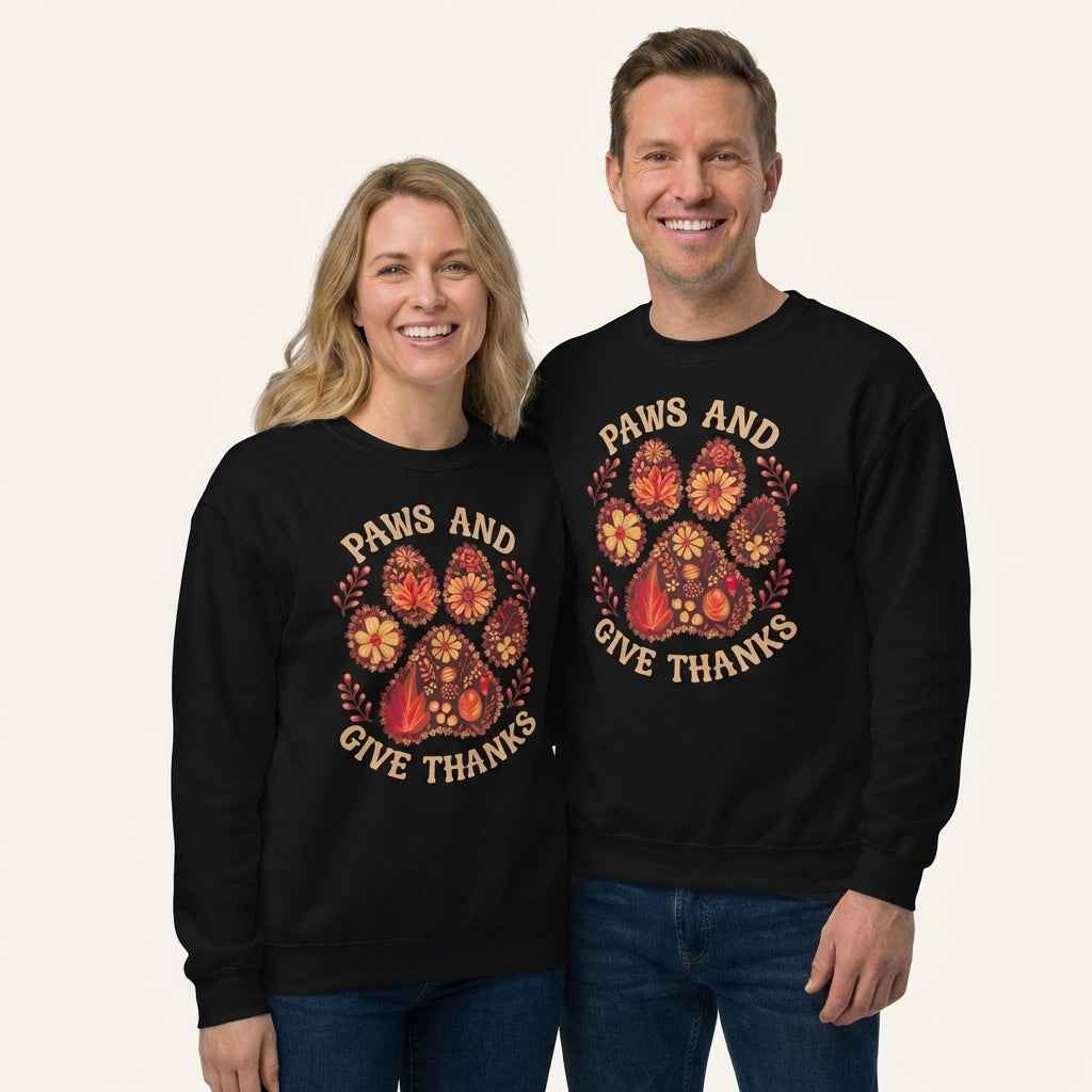 Paws and Give Thanks Sweatshirt for Dog Lovers