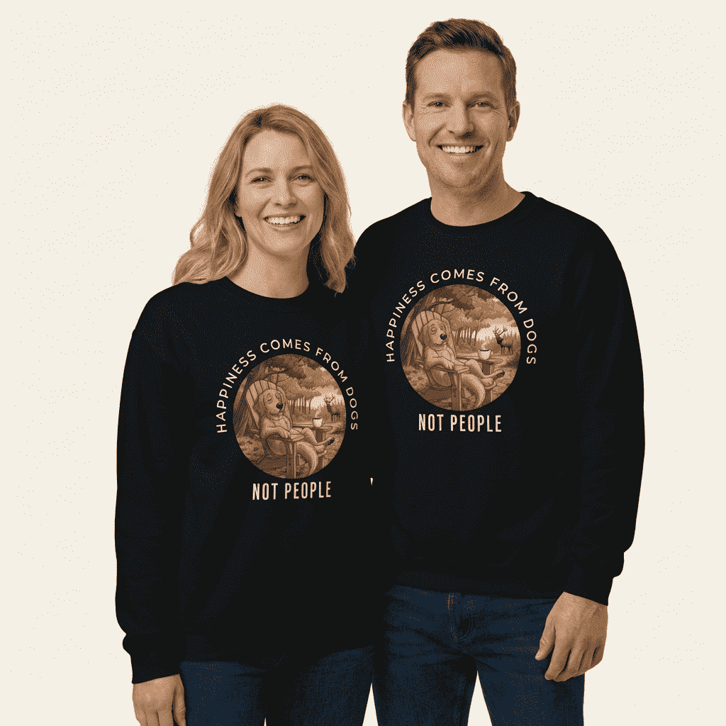Happiness Comes From Dogs Not People Sweatshirt