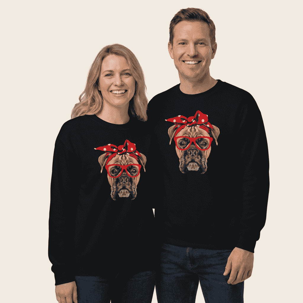 Boxer Mom Cute Face Unisex Sweatshirt
