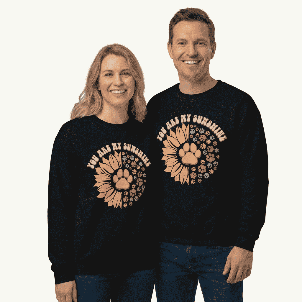 You Are My Sunshine Sunflower Paw Print Sweatshirt