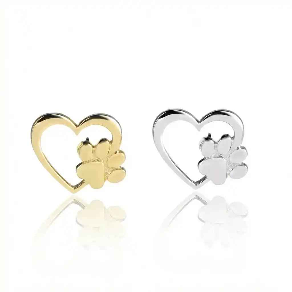 Cute Jewelry Dog Footprint Heart