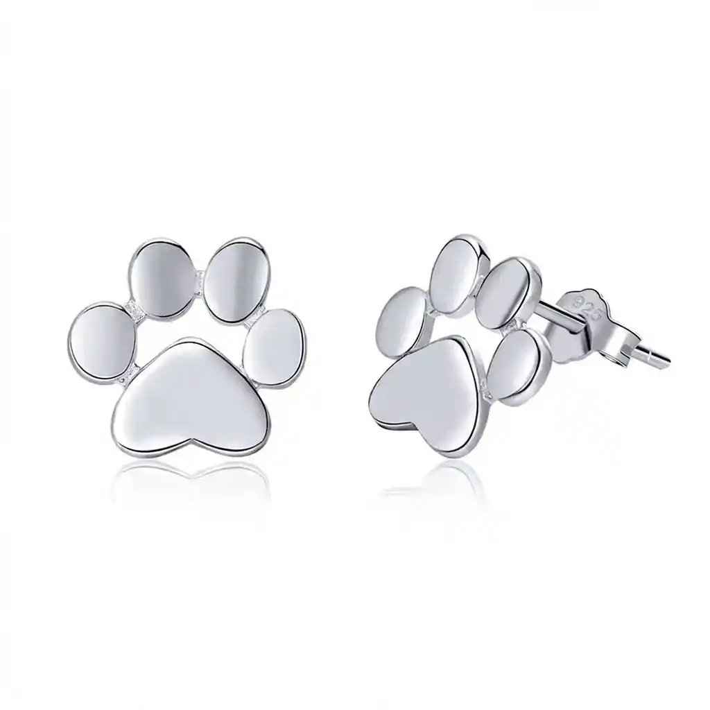 925 Sterling Silver Pawprint Earring