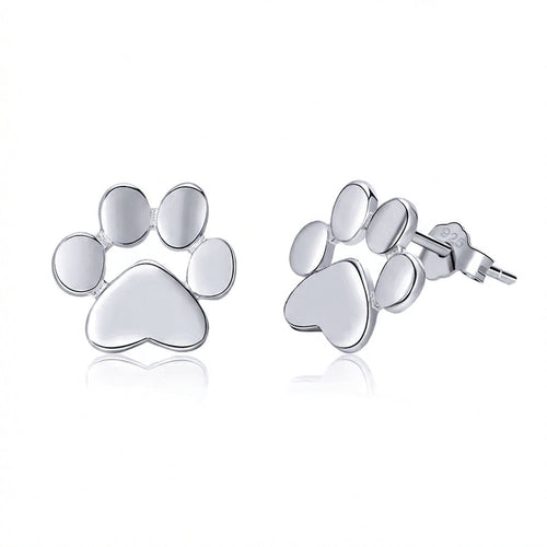 925 Sterling Silver Pawprint Earring
