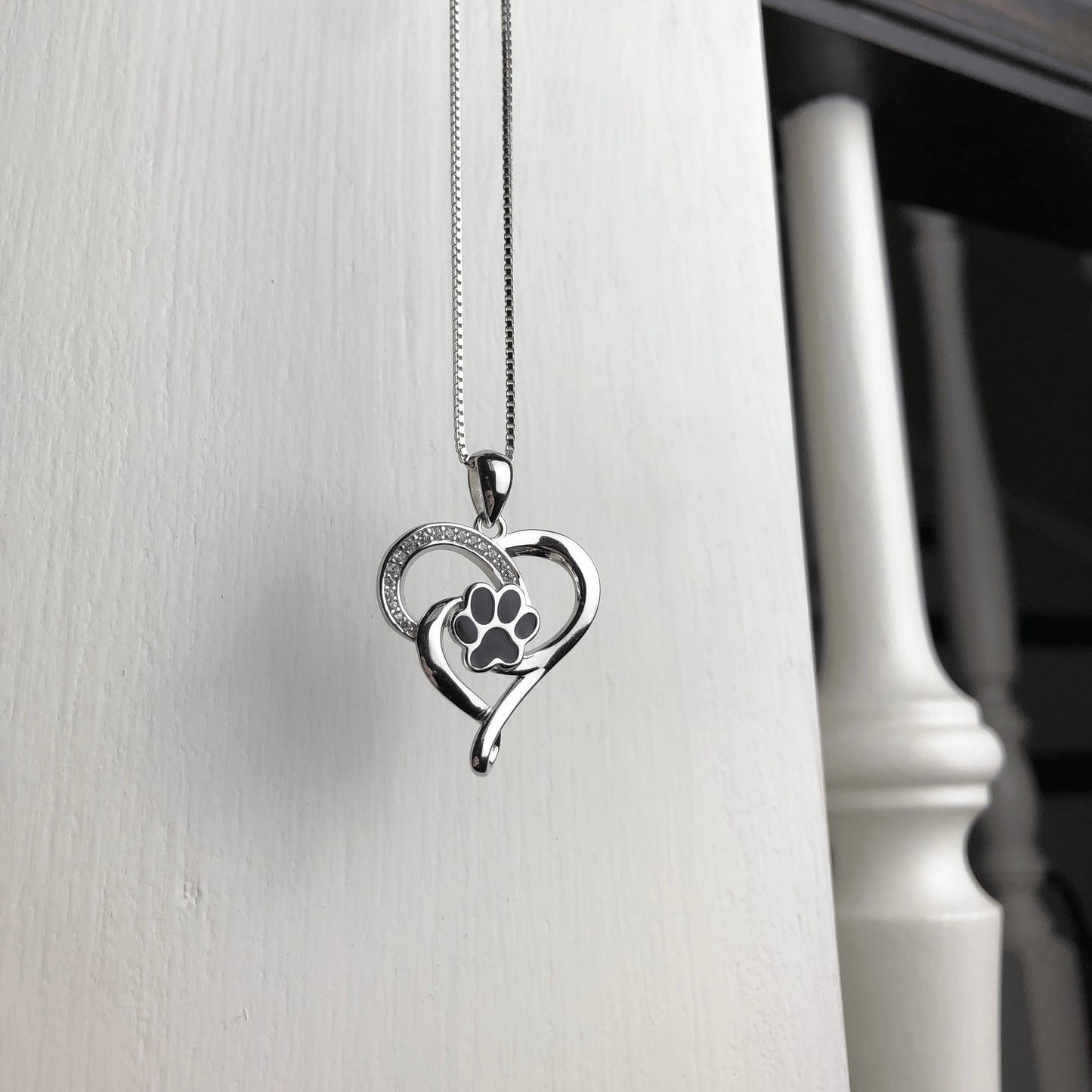 Stainless Steel Infinity Necklace with Heart & Paw VIP