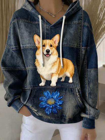 Animal Graphic Casual Hoodie