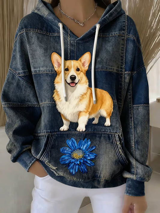 Animal Graphic Casual Hoodie