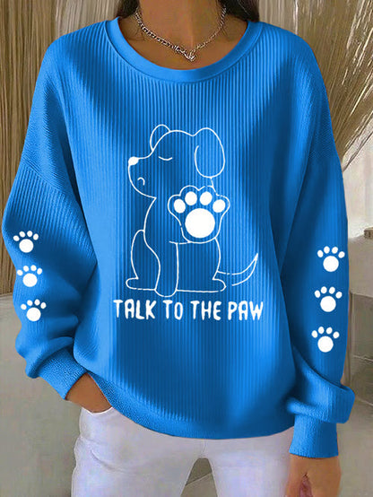 Puppy Print Casual Sweatshirt