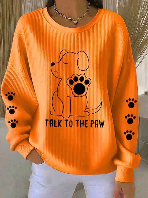 Puppy Print Casual Sweatshirt