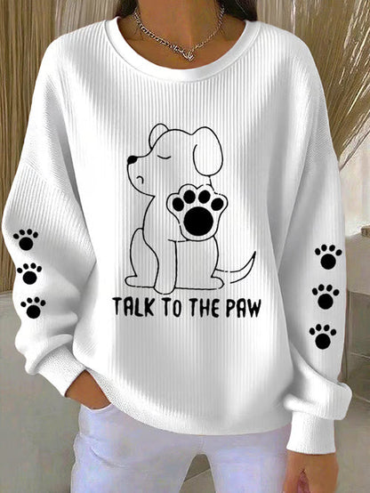 Puppy Print Casual Sweatshirt