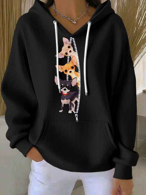 Cute Dog Print Hoodie