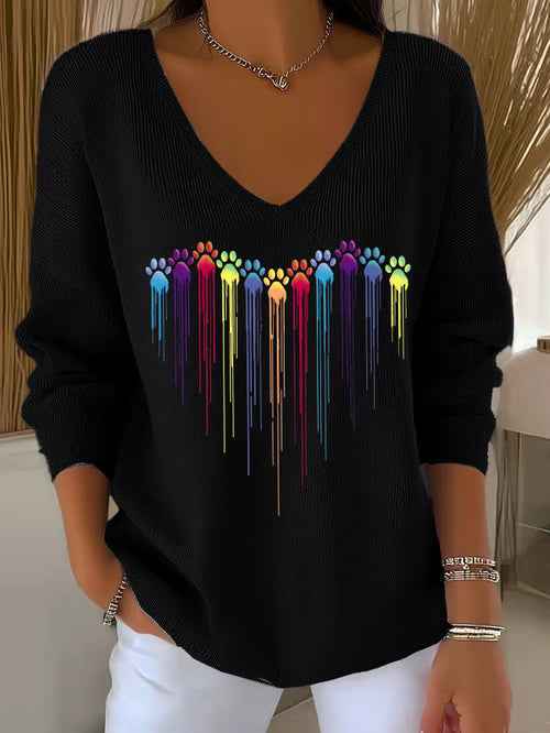 Casual Dog Knit Top