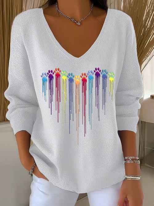 Casual Dog Knit Top