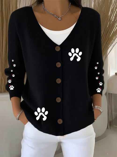 Casual Paw Print Sweatshirt