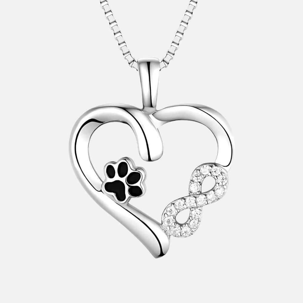Paw and Heart Necklace with Infinity Charm VIP