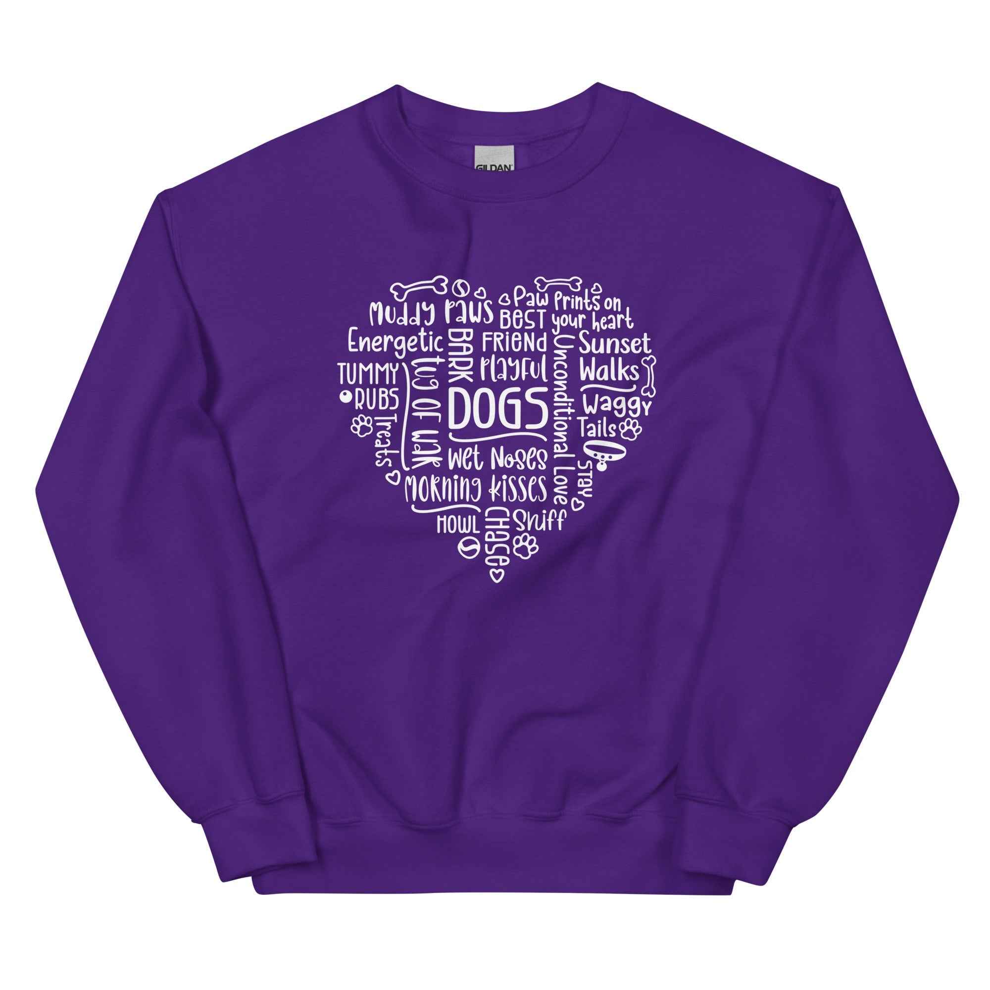 Dog Heart Word Art Unisex Sweatshirt