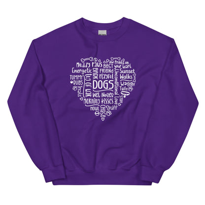 Dog Heart Word Art Unisex Sweatshirt