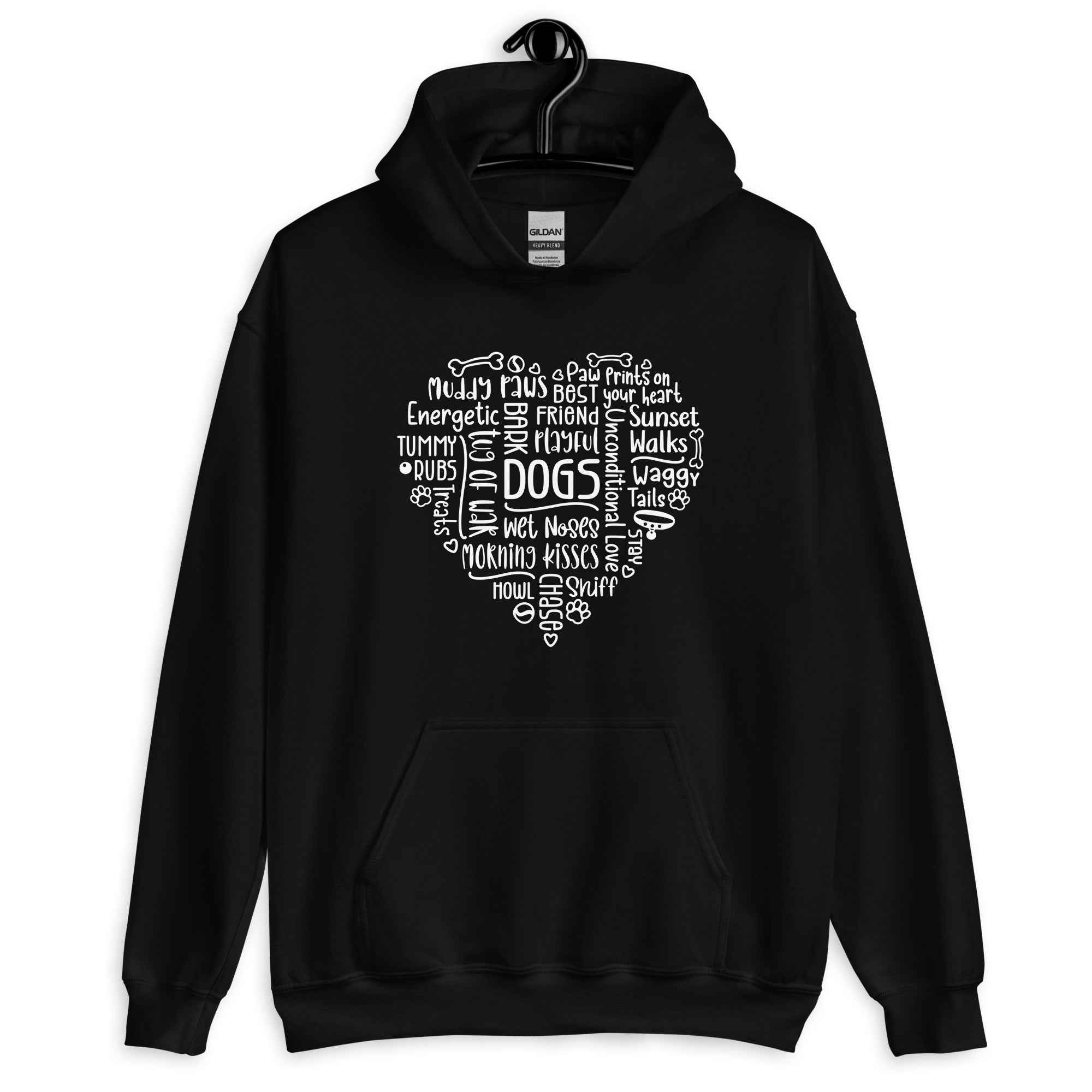 Dog Heart Word Art Unisex Hoodie