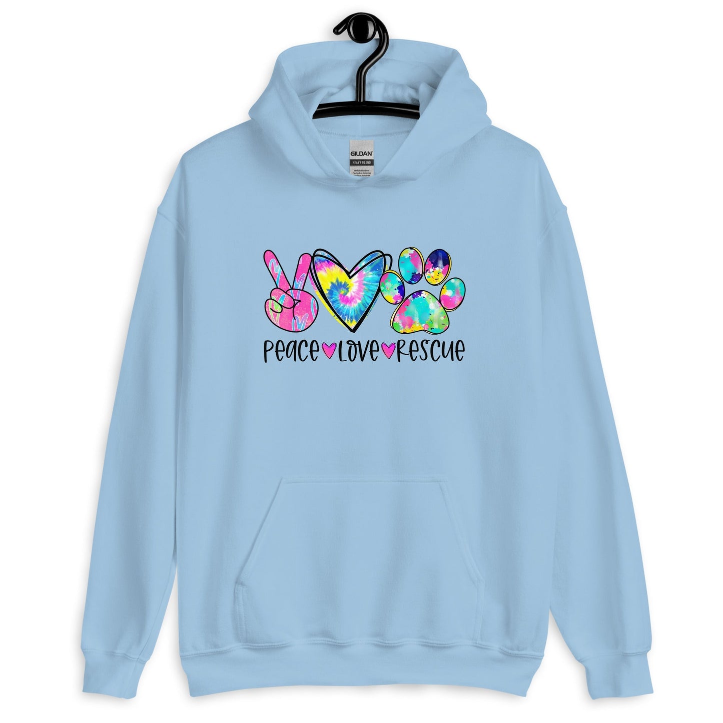 Peace Love Rescue Tie Dye Hoodie