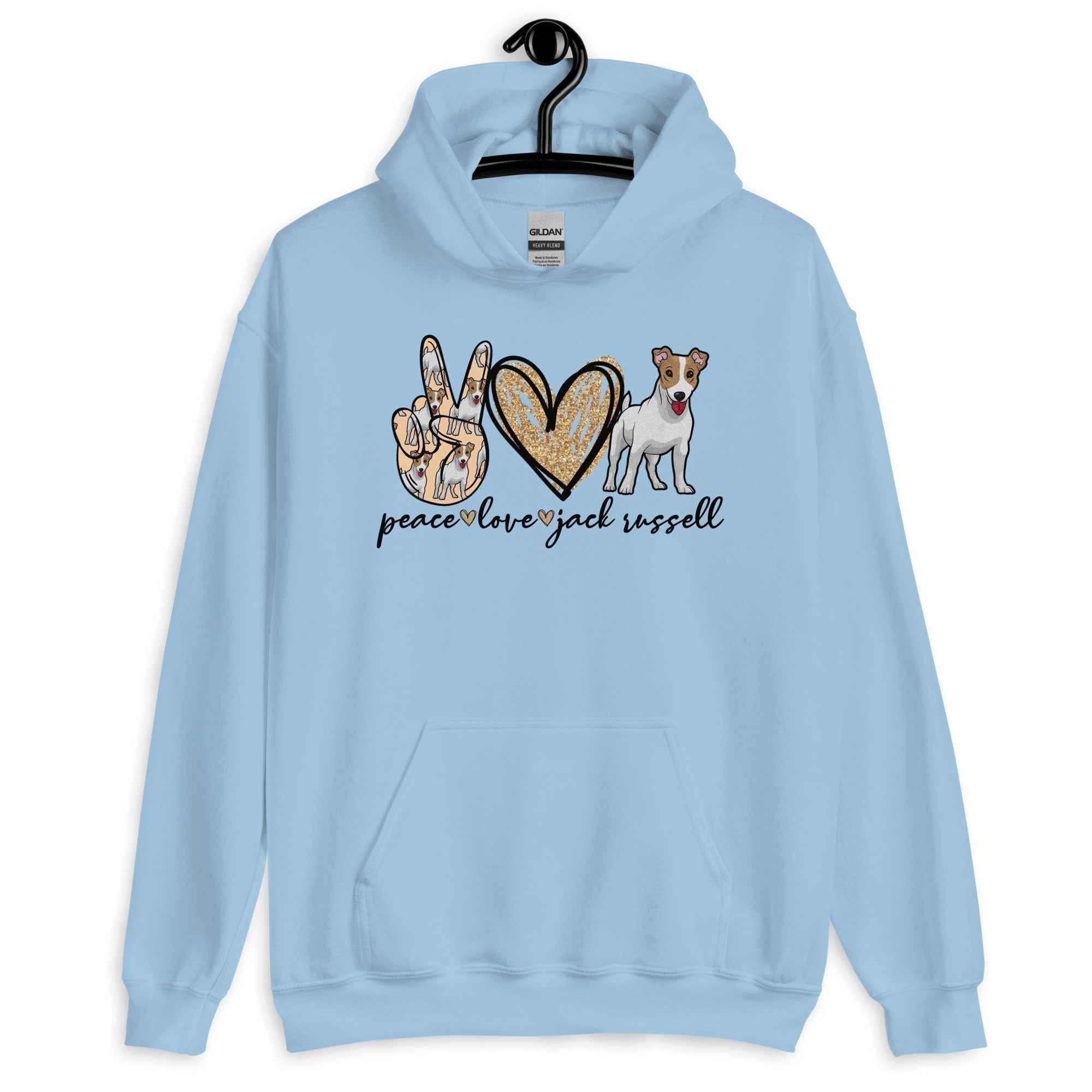 Peace Love Jack Russell Unisex Hoodie
