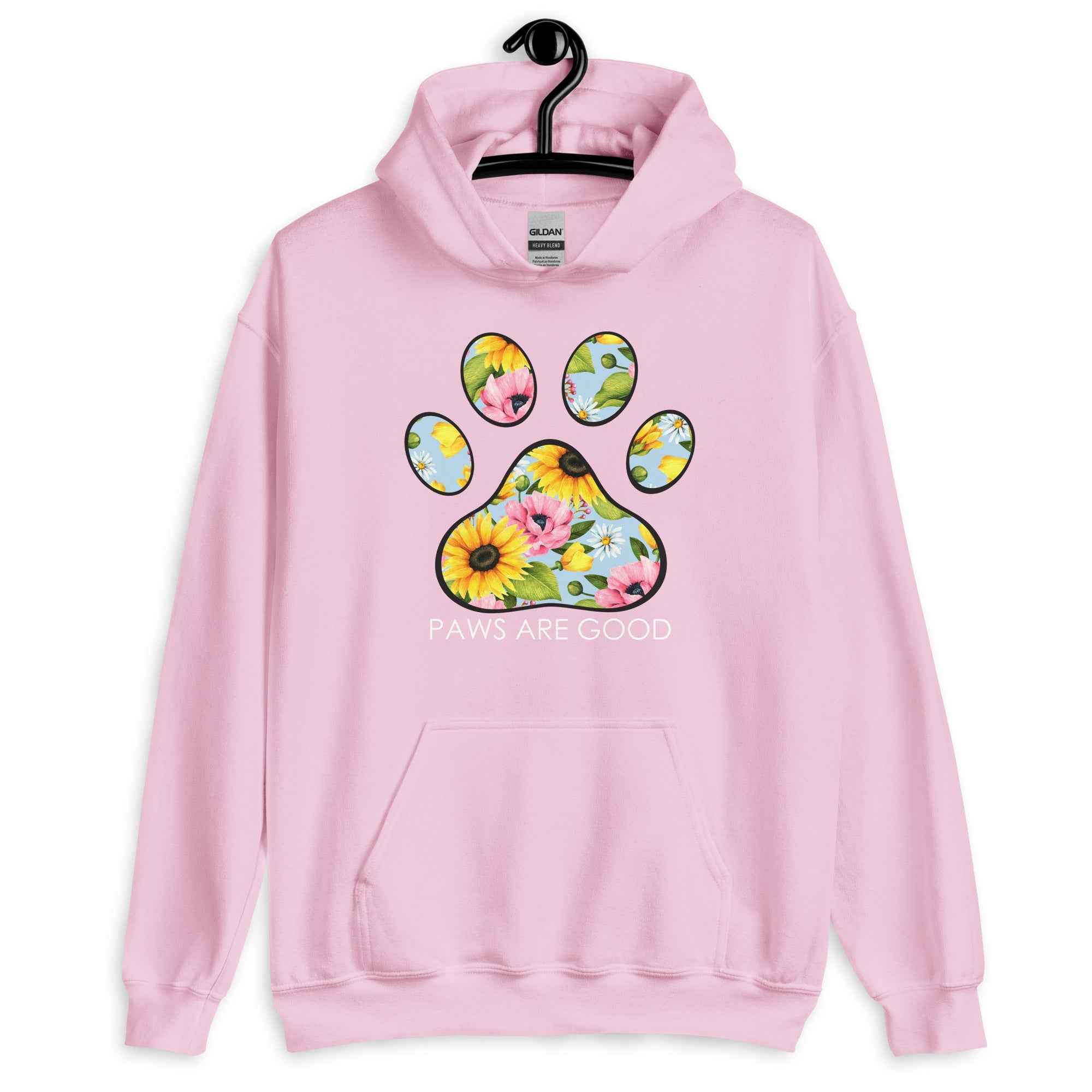 Yellow Floral Paw Print Hoodie