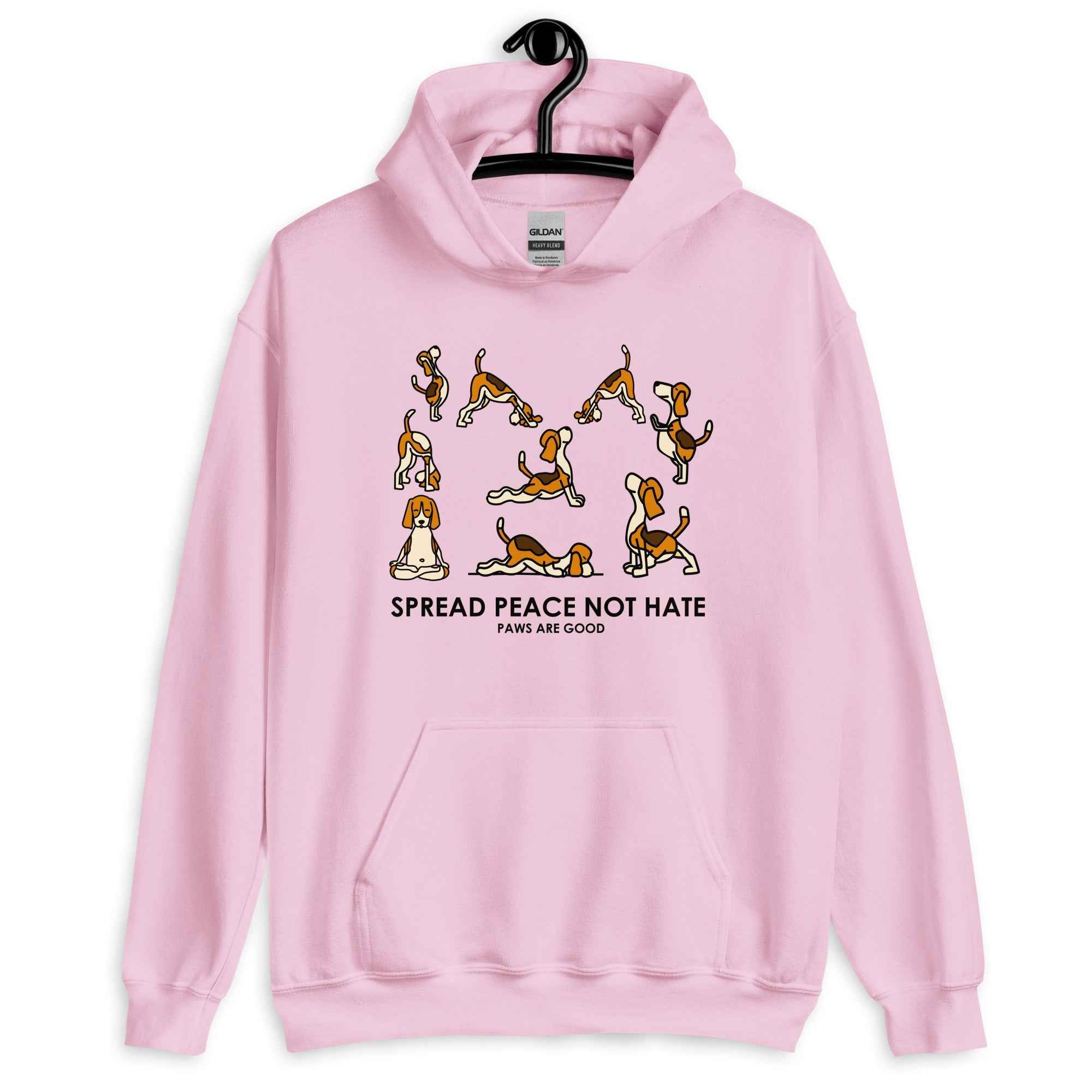Spread Peace Not Hate Yoga Dogs Unisex Hoodie