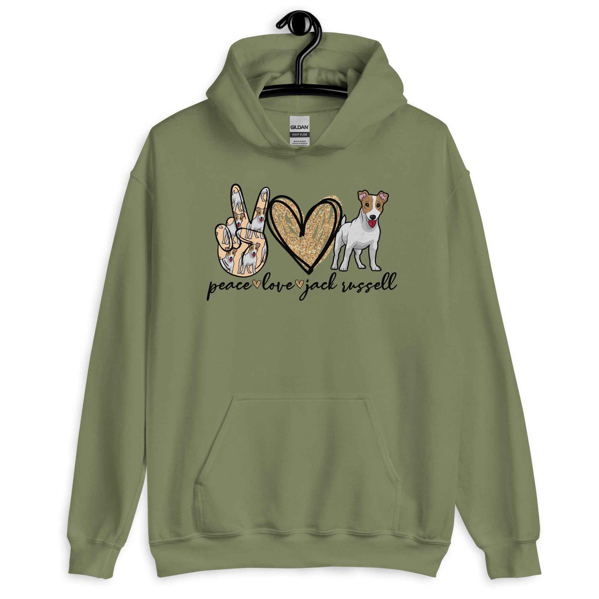 Peace Love Jack Russell Unisex Hoodie