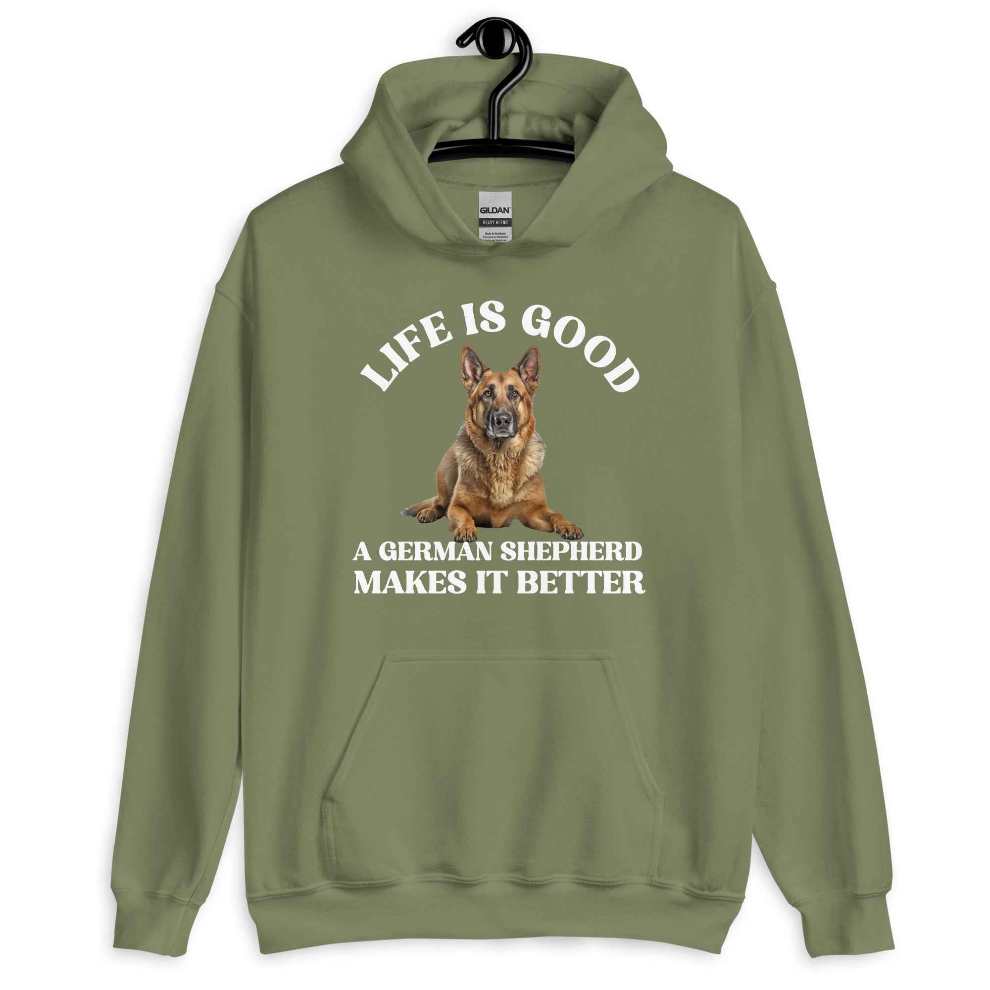 Life is Good German Shepherd Makes it Better Unisex Hoodie