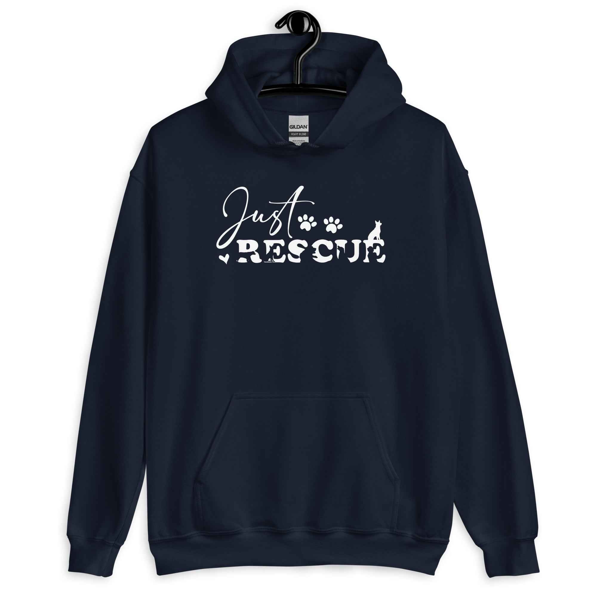 Just Rescue Hoodie - Rescue Dog Lover Pullover for Shelter Advocates