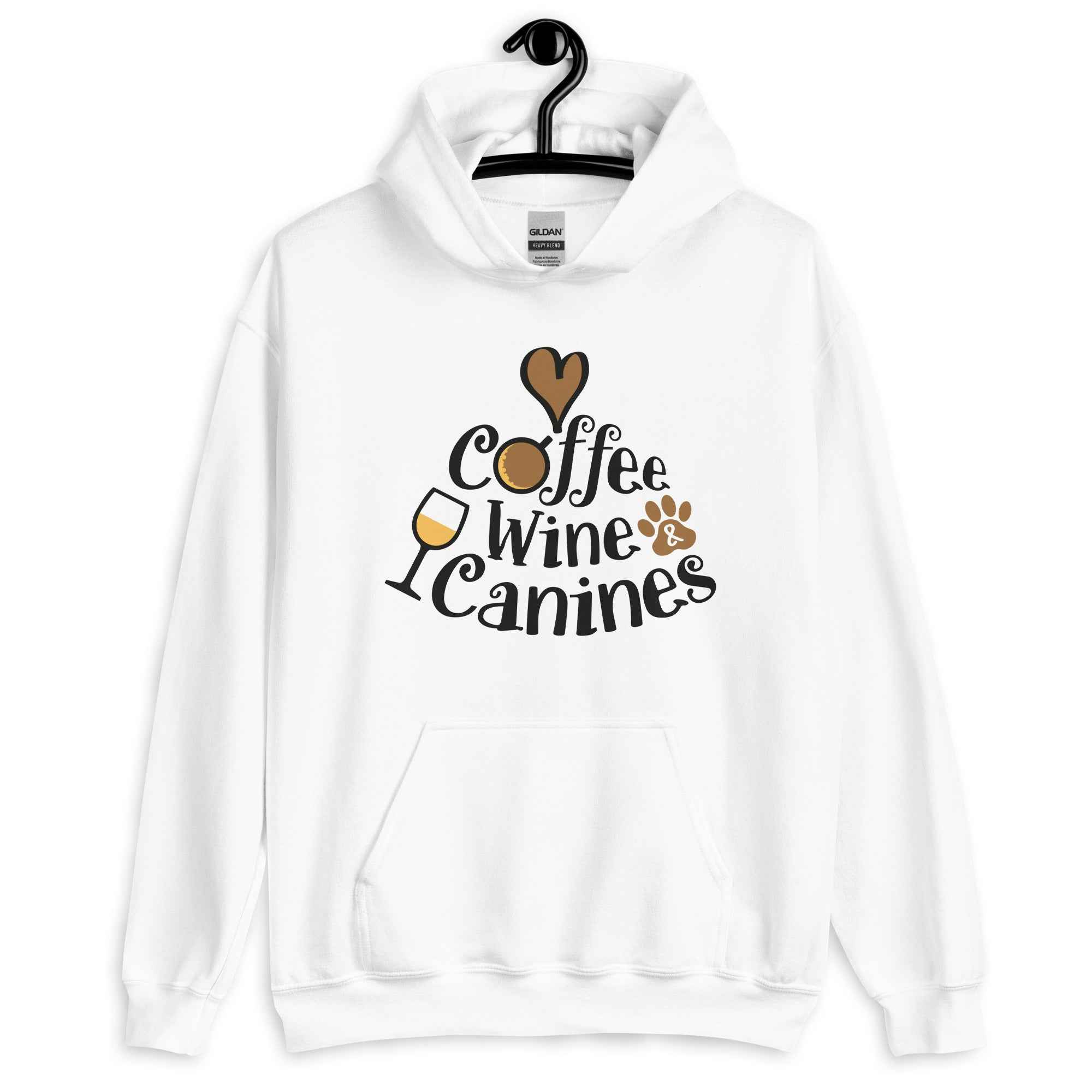 Coffee Wine Canines Dog Lovers Unisex Hoodie